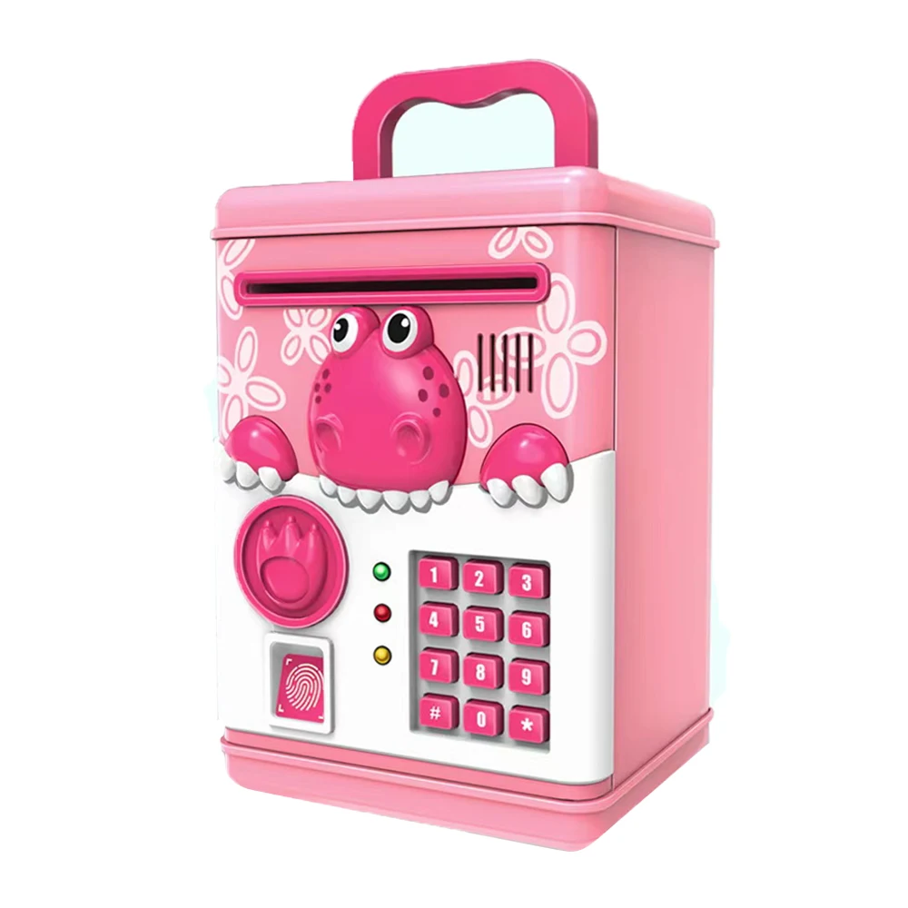 Play house other educational toys automatic atm piggy bank with light music finger print password money saving box for kids