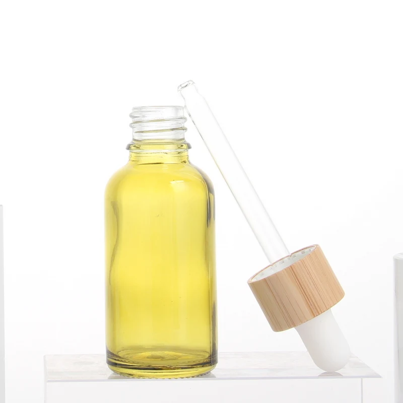 5ml-100ml Home Use Bamboo Skincare Essential Oil Bottle 1 OZ Bamboo Serum Bottle with Glass Pipette for Wholesale