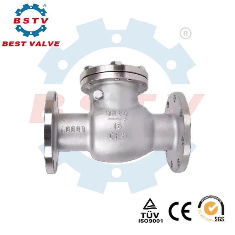 H44W-16P 304 Stainless Steel Swing Check Valve - Casting Non-Return SS304 Vacuum Flanged Valve