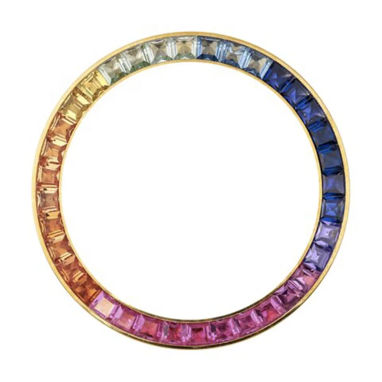 
Original Version Aftersales Daytona Rainbow Watch Bezel Inserts 40mm Made out of 18K Gold or Stainless Steel 
