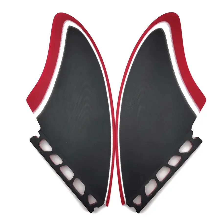 Split keel quad futu fins twin keel fiberglass valan fin two color layer twins fin