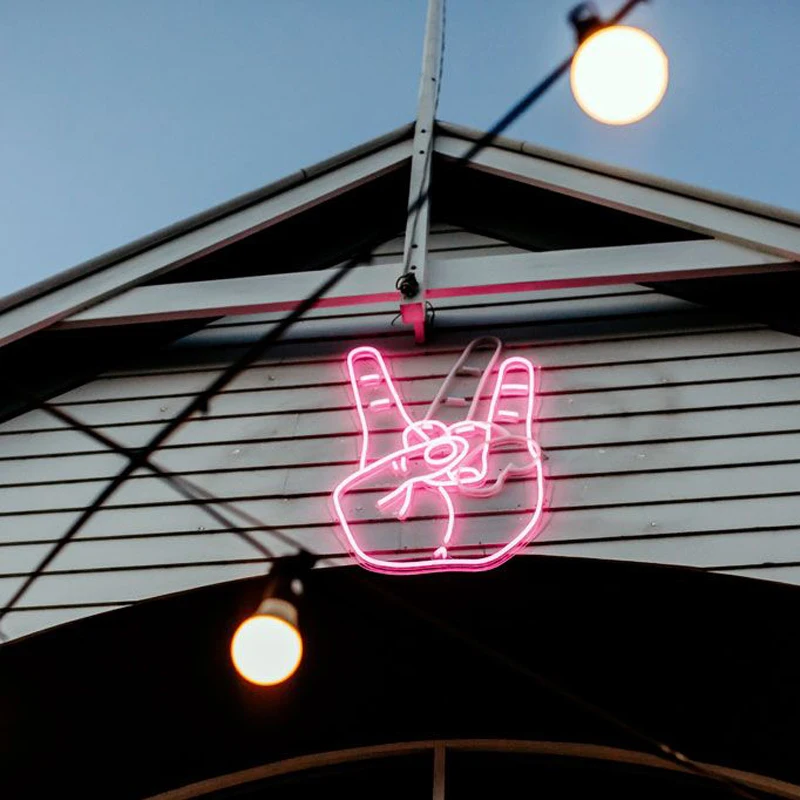 
Customized gesture neon sign shop front outdoor name signs 