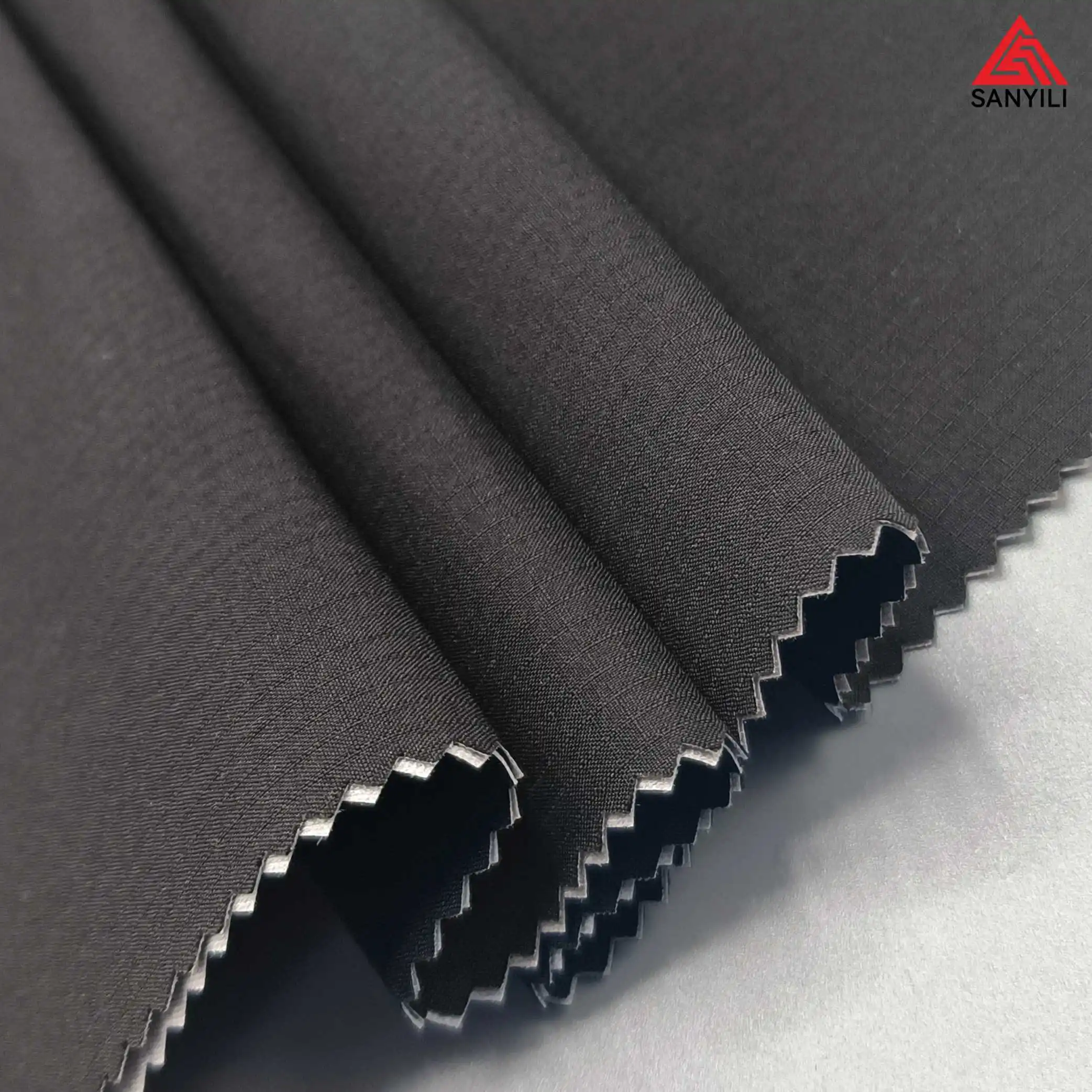 50D 100%polyester pongee fabric check high elastic waterproof fabric for winter jacket