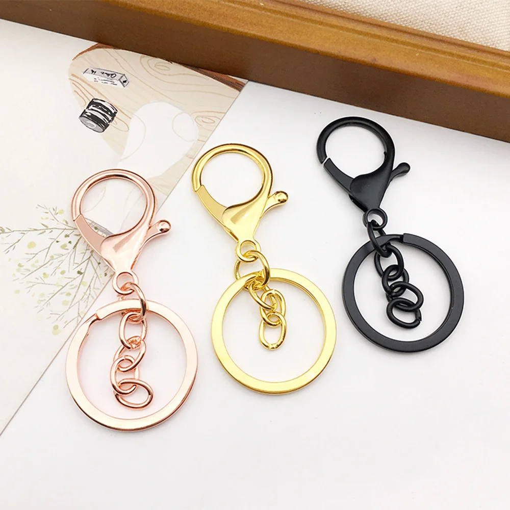 Lobster Claw Clasp Keychain Swivel Clasps Hook Metal Key Ring Loop Key With Flat Split Rings Jewelry Keychains Diy Crafts Making