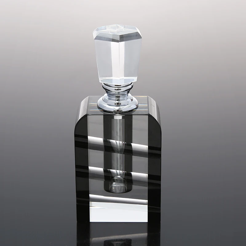 CJ- Fancy New Design Custom Made Square Body Fragrance Arabic Oil K9 Black 12ML Crystal Perfume Bottles