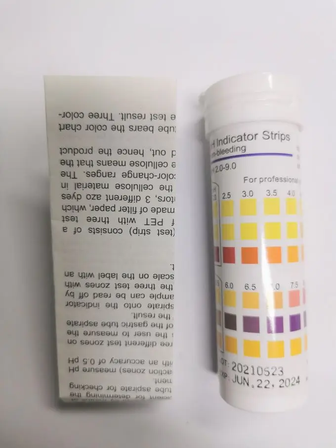gastric aspirate ph test strips  2.0-9.0 CE ISO13485