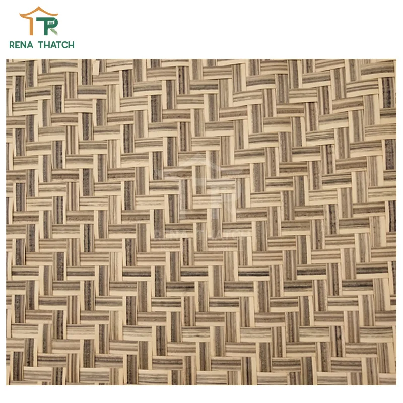 Synthetic Class A fire rated bamboo artificial weave rattan panels wall covering bamboo woven panels
