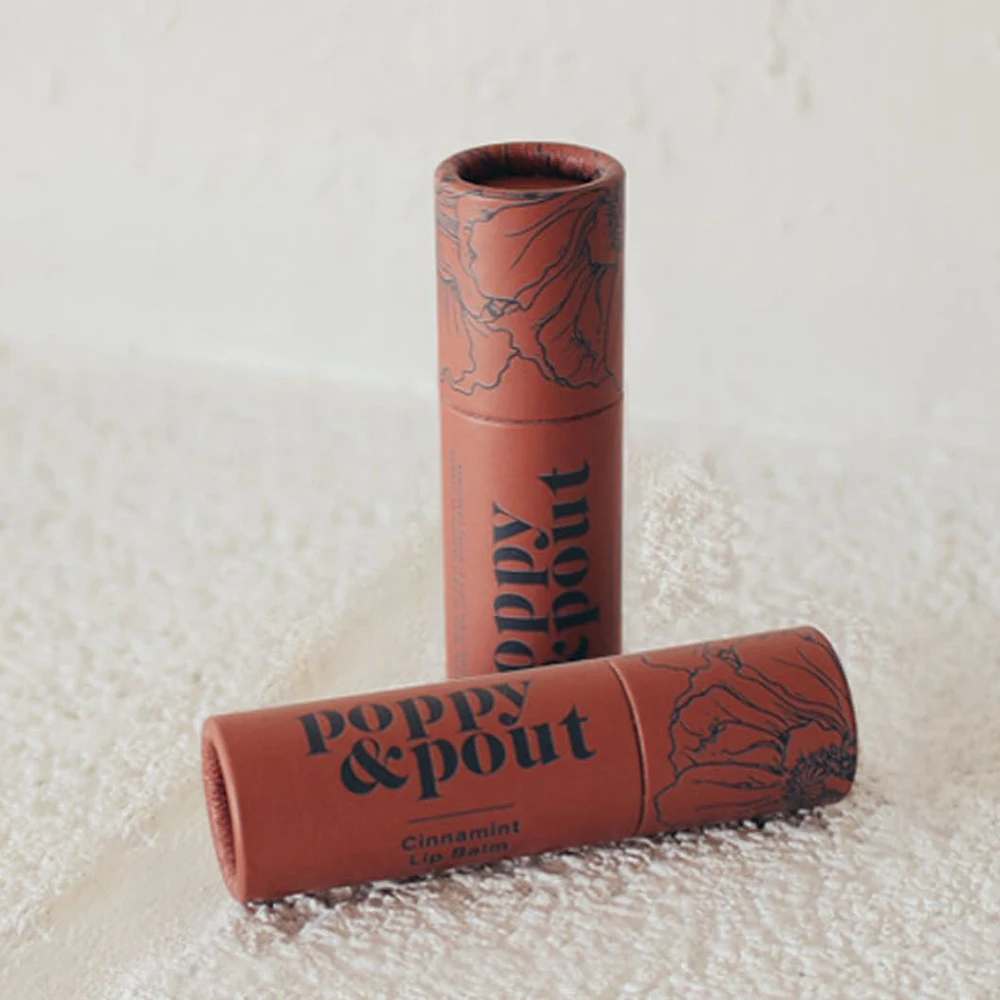 Hot Sale Biodegradable Cosmetic Push Up Paper Tube Packaging Custom Design Cylinder for Deodorant Lip Balm