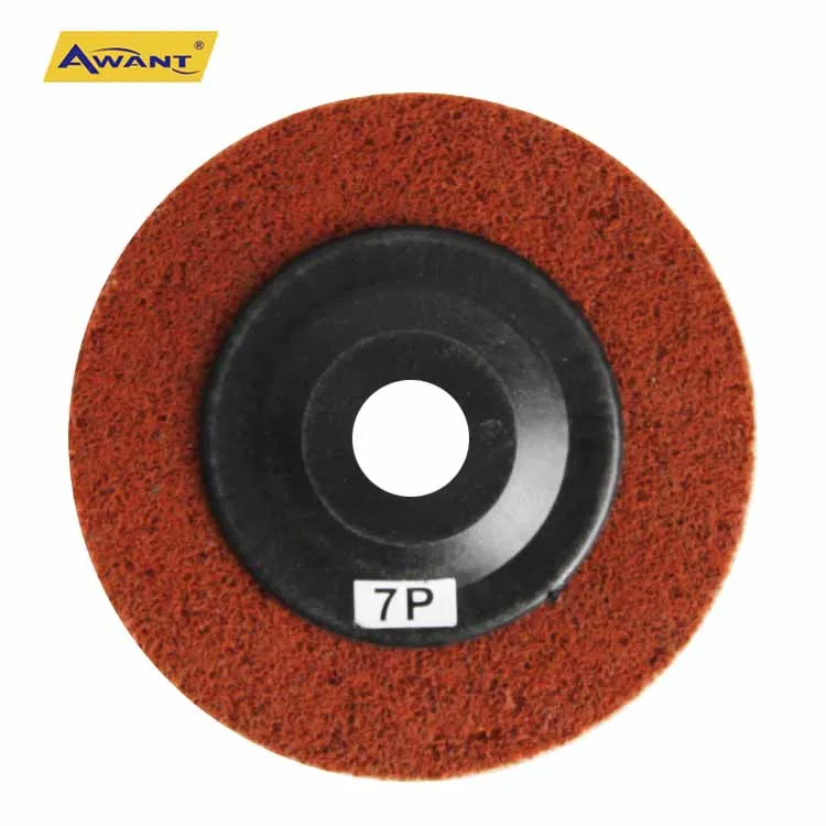 Non Woven Flap Wheel 7P 4 inch 100mm  Non Woven Disc Marron for Metal Stainless Steel Cast Iron Alloy