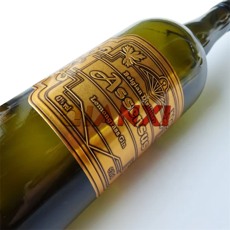 Newest Durable Pewter Wine Label Sticker Waterproof Adhesive Private Gold Label Perfume Textured Paper Label Sticker