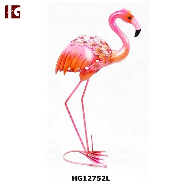 Flamingo Garden Statues Sculptures Metal Birds Yard Art Outdoor Statue
