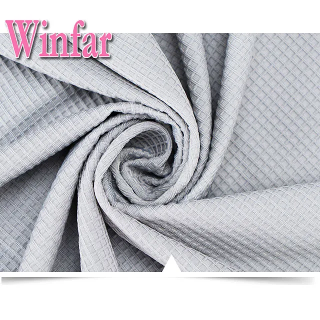 plain jersey polyester cotton elastane waffle knitted fabric polyester