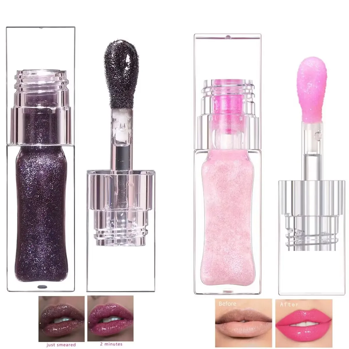 Magic Color Changing Plumping Glimmer Lipstick Hydrating Lip Gloss Long Lasting Moisturizing Non-sticky Fresh Texture Lip Oil