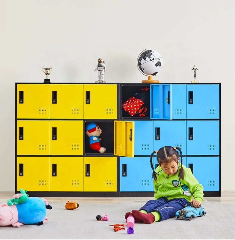 Home Office Furniture Colorful Metal Storage Cabinet Multi-door 9 Door Steel Locker Cupboard