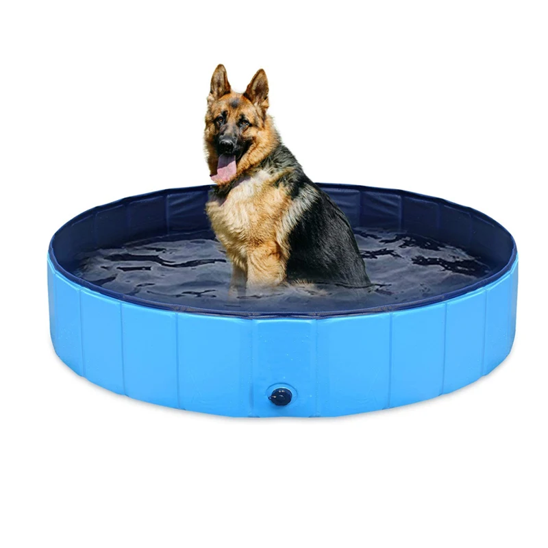 
Collapsible Pet Swimming Pool Non Slip Kiddie Pool Hard Plastic Foldable Bathing Tub PVC Outdoor Pools for Dogs Cat Kids 