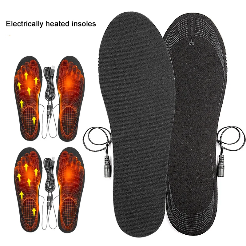 Electric Heated Shoe Insoles Feet Heater Warm Socks USB Charging Foot Heater Winter  foot warming sports & comfort insoles