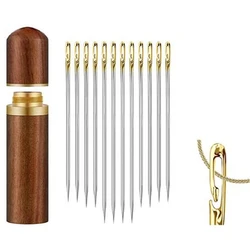 Wholesale Portable Wooden Sewing Needles Storage Case Household Stainless Steel Hand Sewing Needles