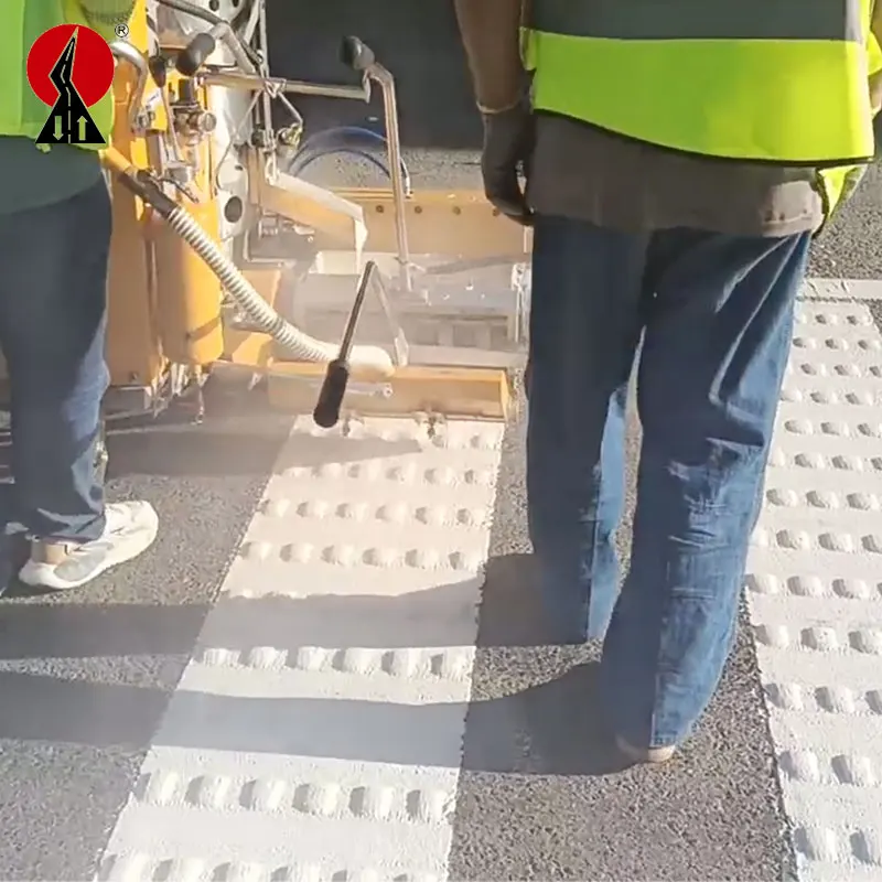 Adjustable micro glass beads manual road marking equipment rib convex line marking paint machine