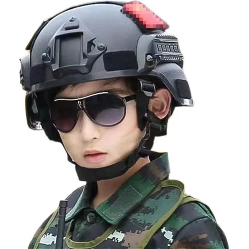 Kids Children Helmet Mich 2000 Tactical Helmet with Ear Protection, Front NVG Side Rail