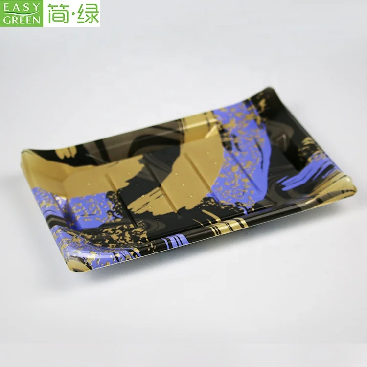 Plastic Sushi Tray with Clear Lid, Disposable Cake Containers, Disposable To Go Boxes for Sushi, Cookie, Fruits, Desserts