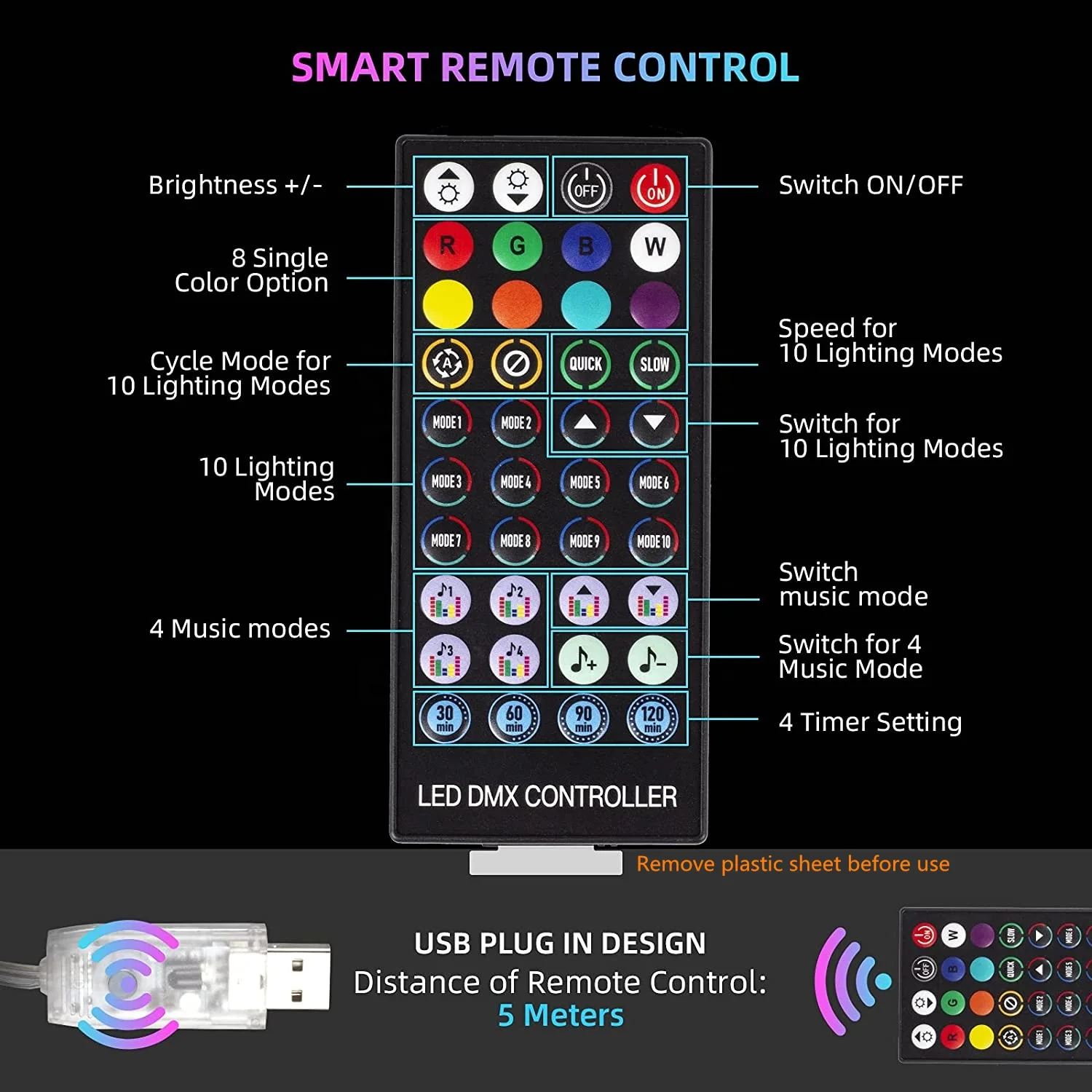 HOT SALE Color Changing Garland  RGB LED String Lights for Outdoor Wedding Party Christmas  with Smart APP Control