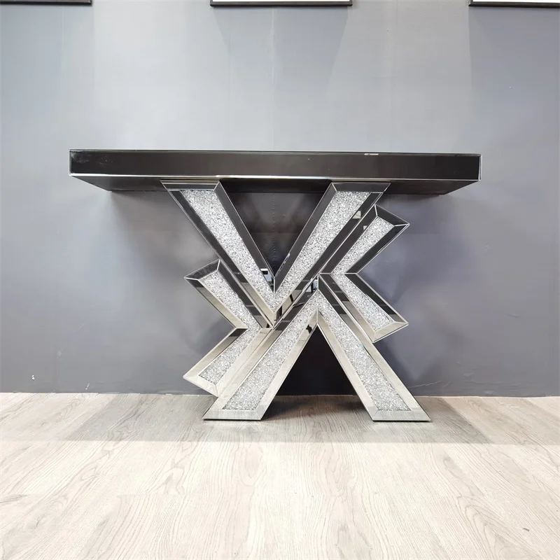 Modern Style Crushed Diamond Console Table living room furniture