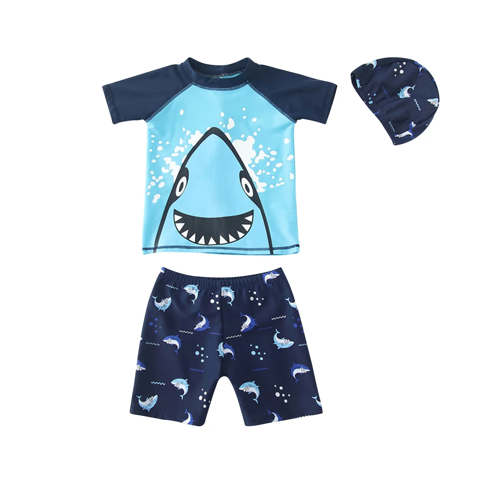 
Mudkingdom baby boy swimsuit set kids swimming trunk baby boy swim shorts & top children swimsuit boy Rash Guards with hat 