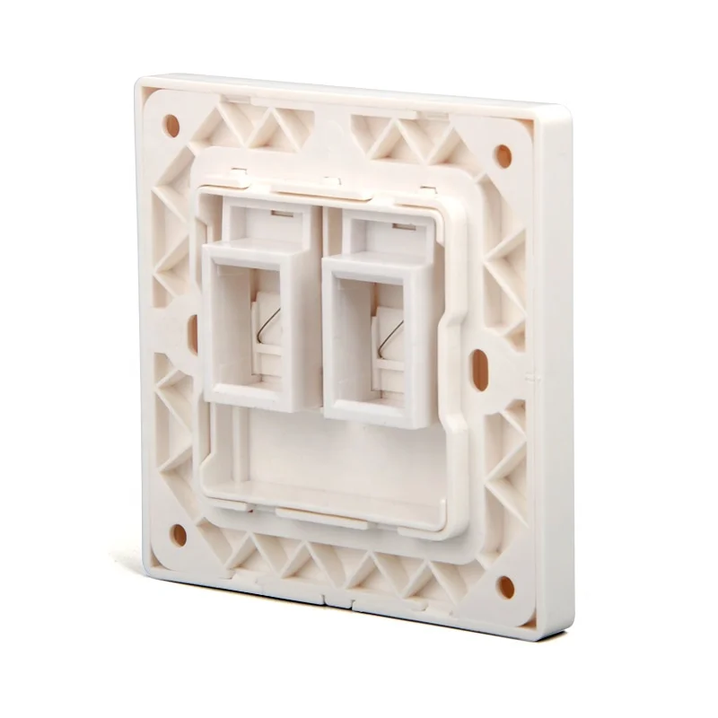 86 типов белая Лицевая панель настенная розетка с двумя портами сетевой локальной сети телефонная Панель RJ45