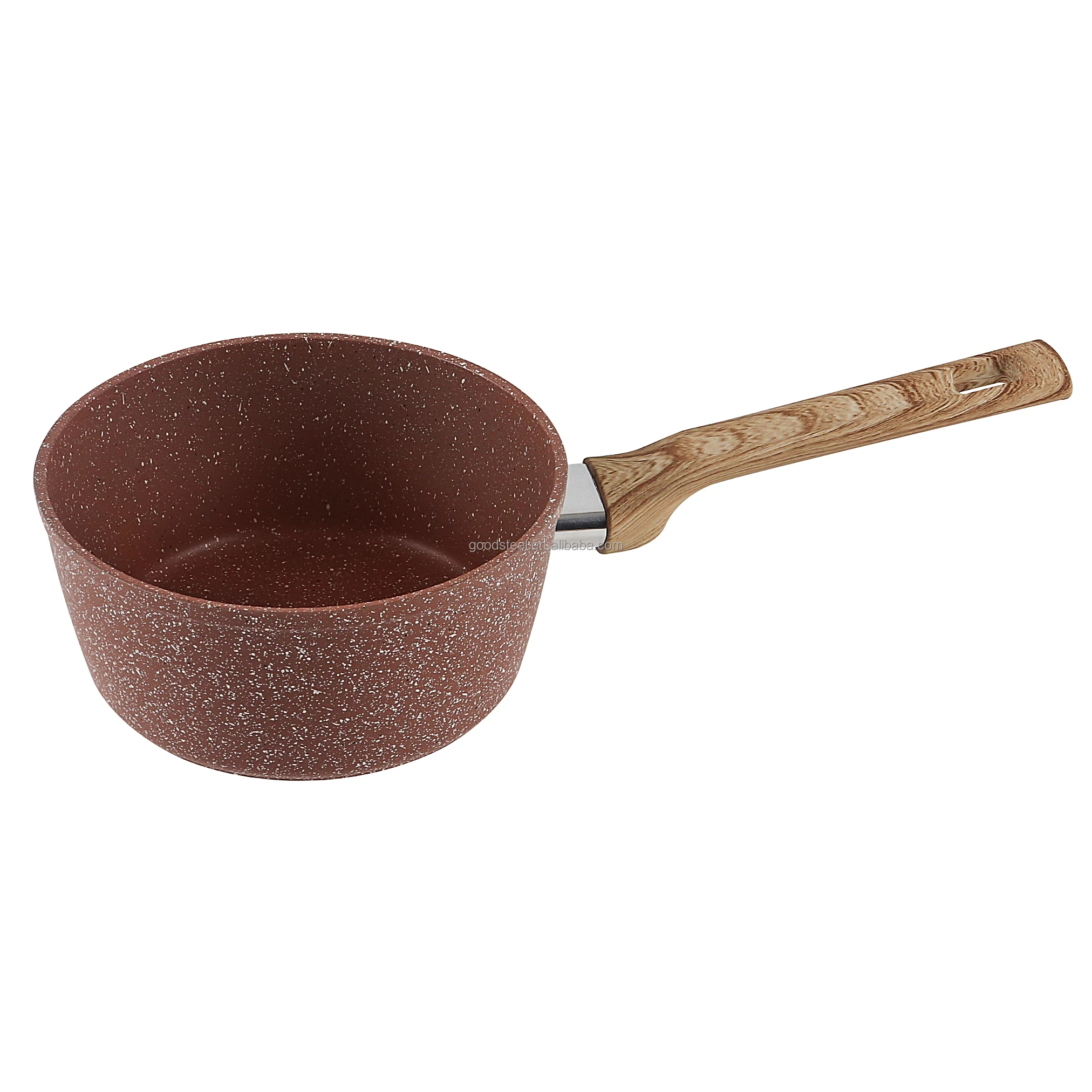 Wholesale Forged Aluminum Nonstick Frying Pan Skillet with Wooden Effect Handle Induction Cooking Suitable Metal Material