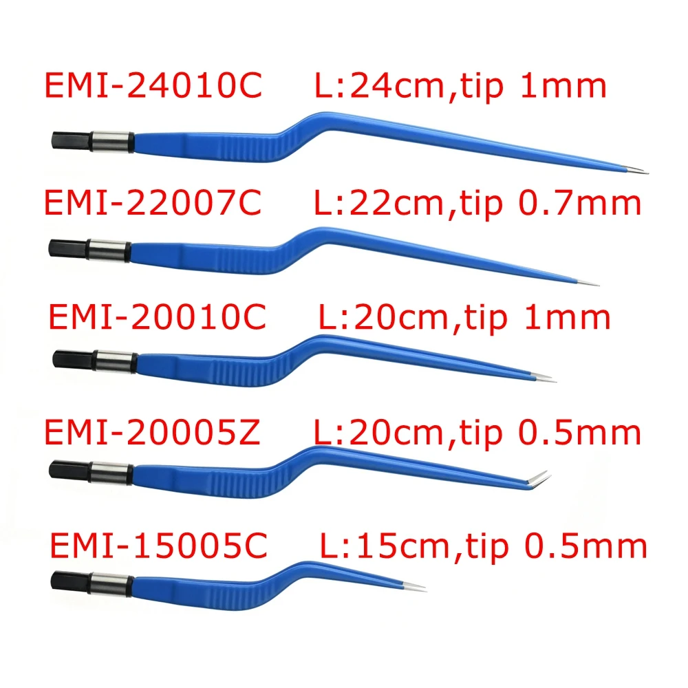 Reusable IEC Blue Bipolar Forceps Tweezers Curved for Electrosurgical unit electrosurgery electrode surgical instruments