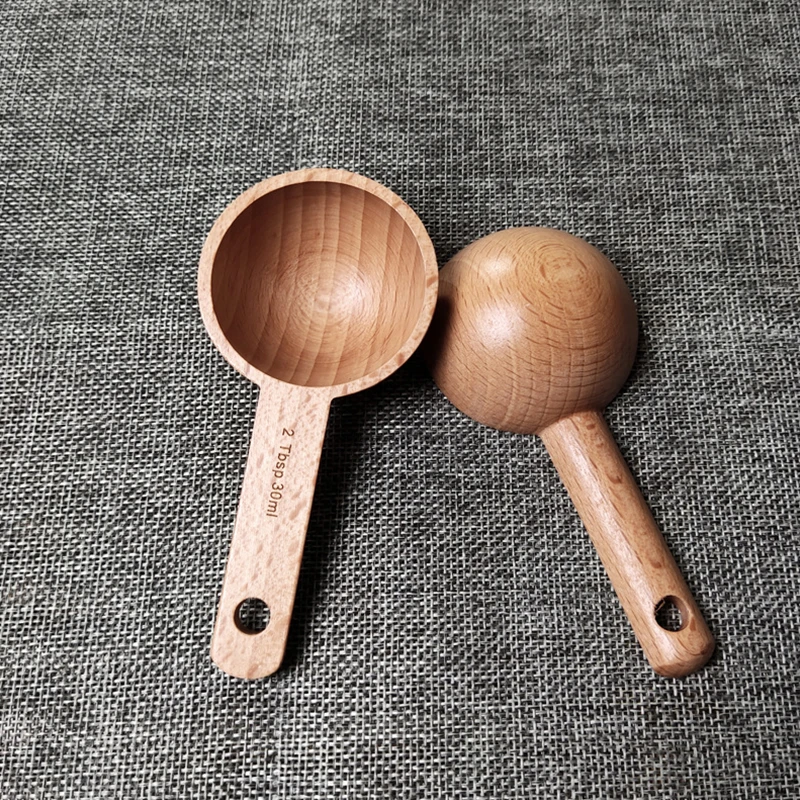 Custom Small Protein Powder Bath Salt Candy Honey Spice Tea Ice Cream Coffee Measuring Wooden Spoon Scoop