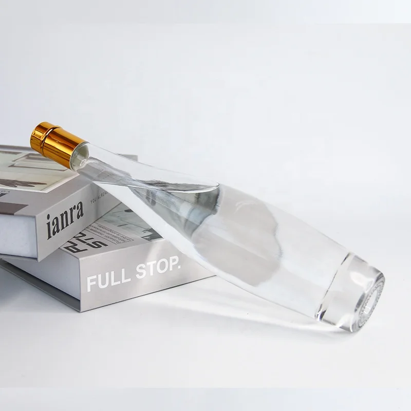 Factory supply fancy liquor glass wine bottle with cork stopper 250ml 350ml 500ml wine bottle