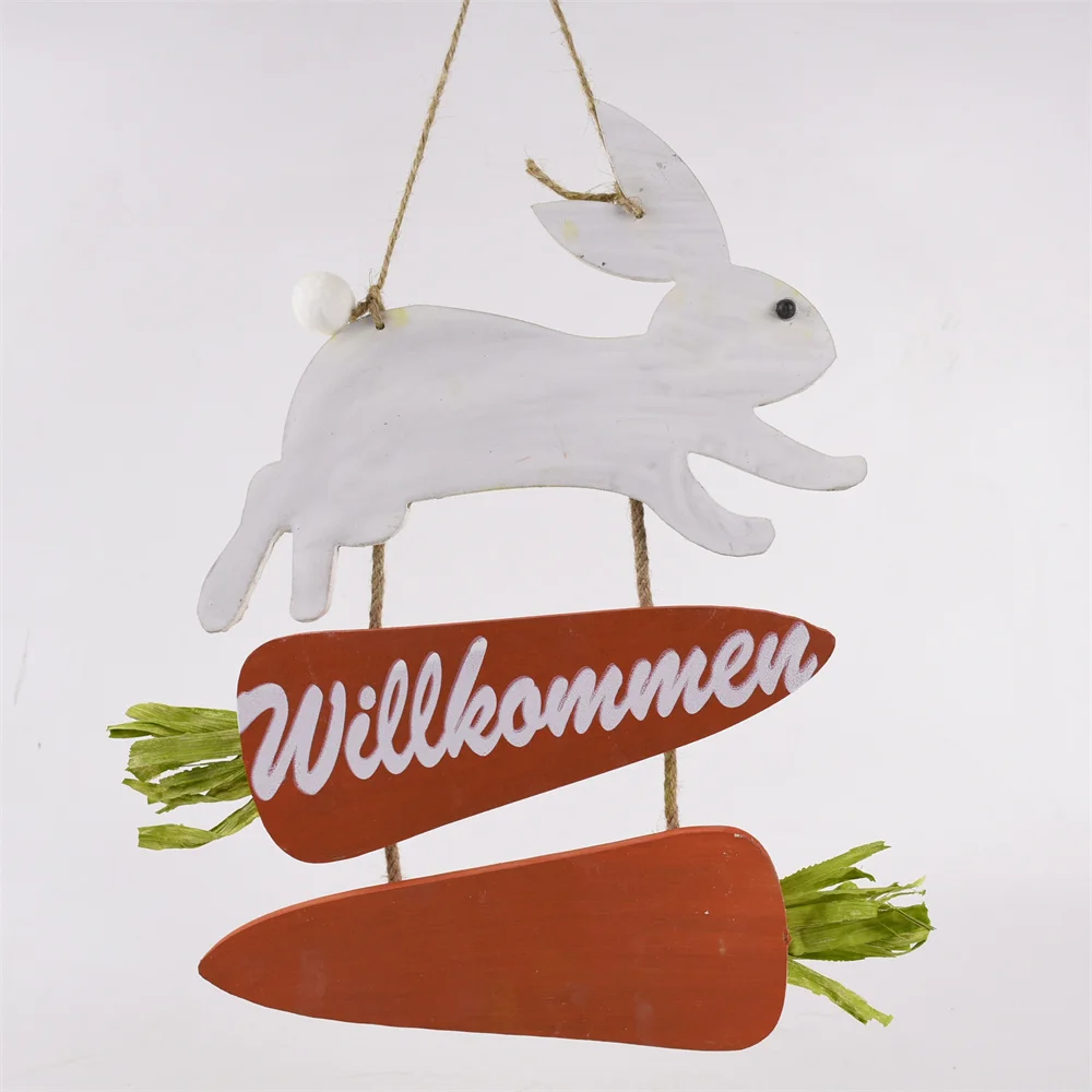 GY BSCI Natural Woodboard Wall Planter Artificial Flowers Home Use Easter Decorations