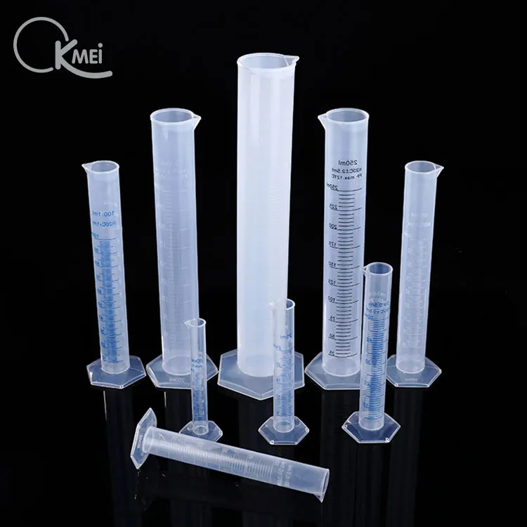 10ml 25ml 50ml 100ml 250ml 500ml Best quality excellent performance clear plastic measuring cylinder