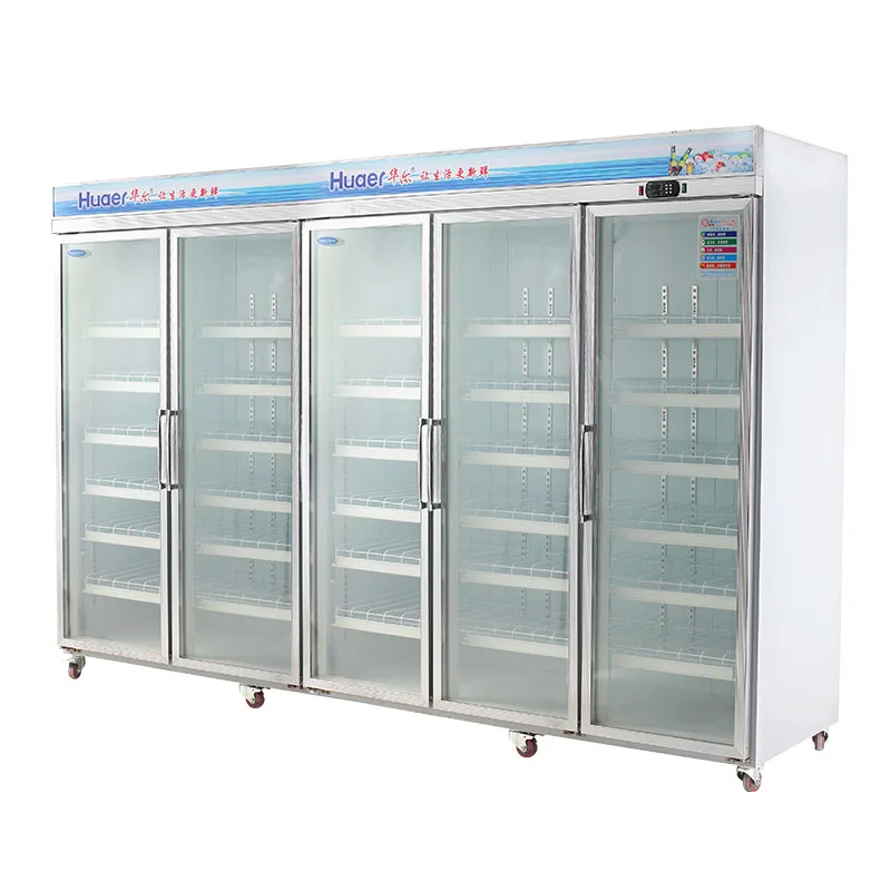 commercial vertical ice cream display upright 5 glass door freezer