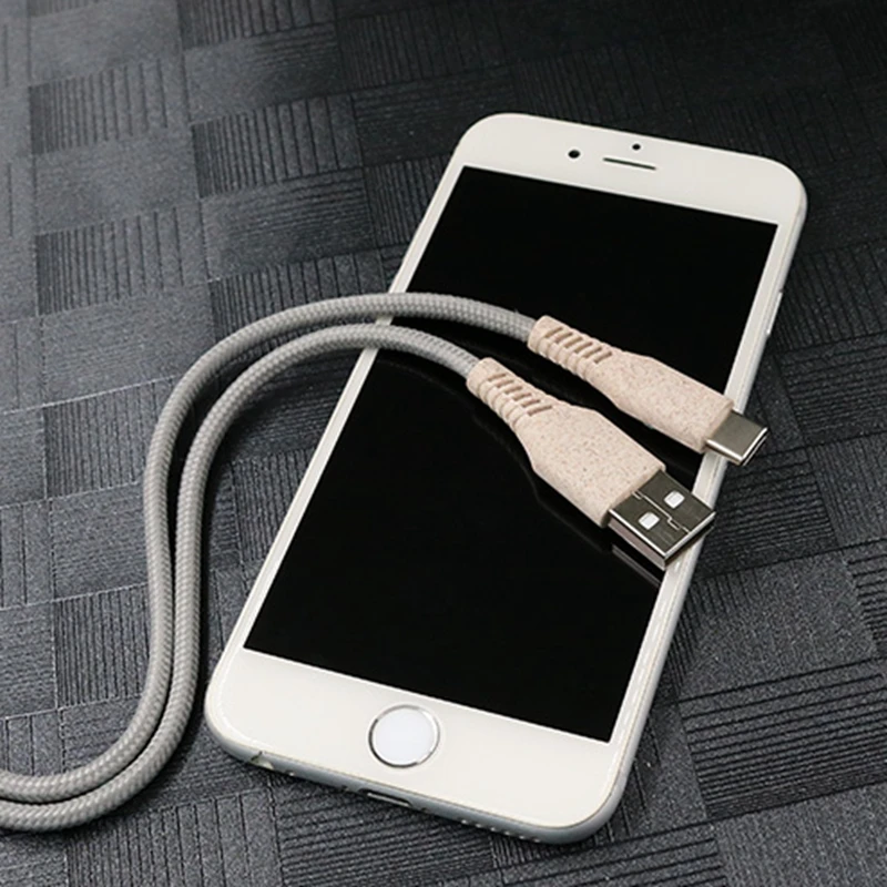 
Eco-friendly materials Biodegradable USB Data Cable Wheat Straw Material Mobile Phone Charger Wire Android Charging Micro Cable 