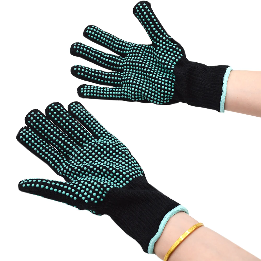 Hair Styling 482F Heat Resistant Double-sided Silica gel PVC Coating Safety Work Gloves