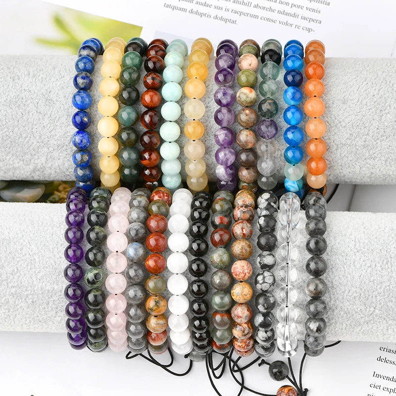 Custom woven bracelets Natural Stone 7 Chakra Energy Gemstone Handmade Bead Woven Friendship Macrame Bracelet