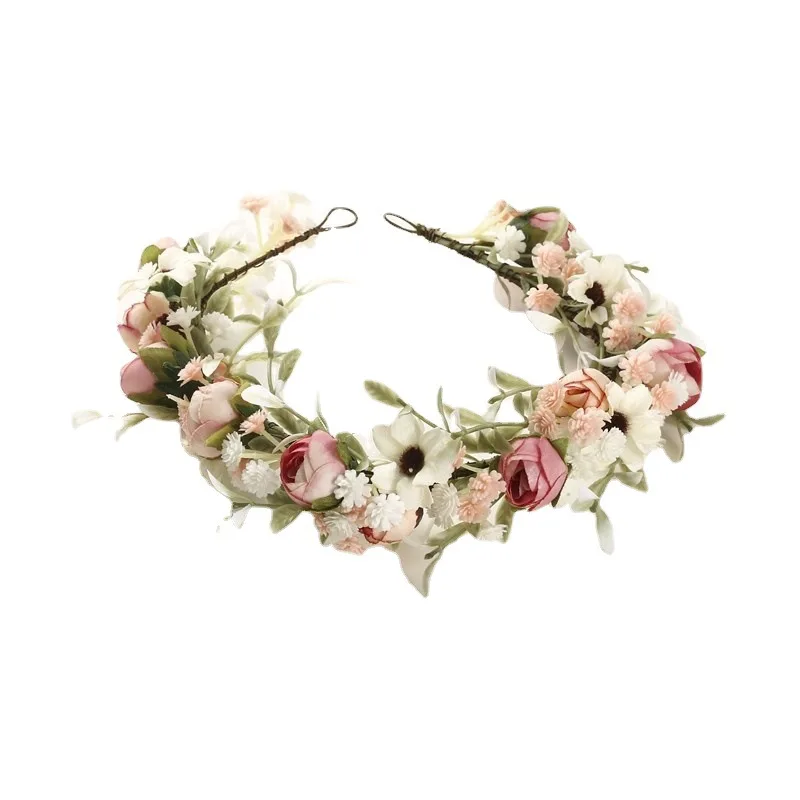 Flower Crown Boho Flower Wreath  for Wedding Bridal Hair Hoop Women Ladies Leaf Vine Party Decoration