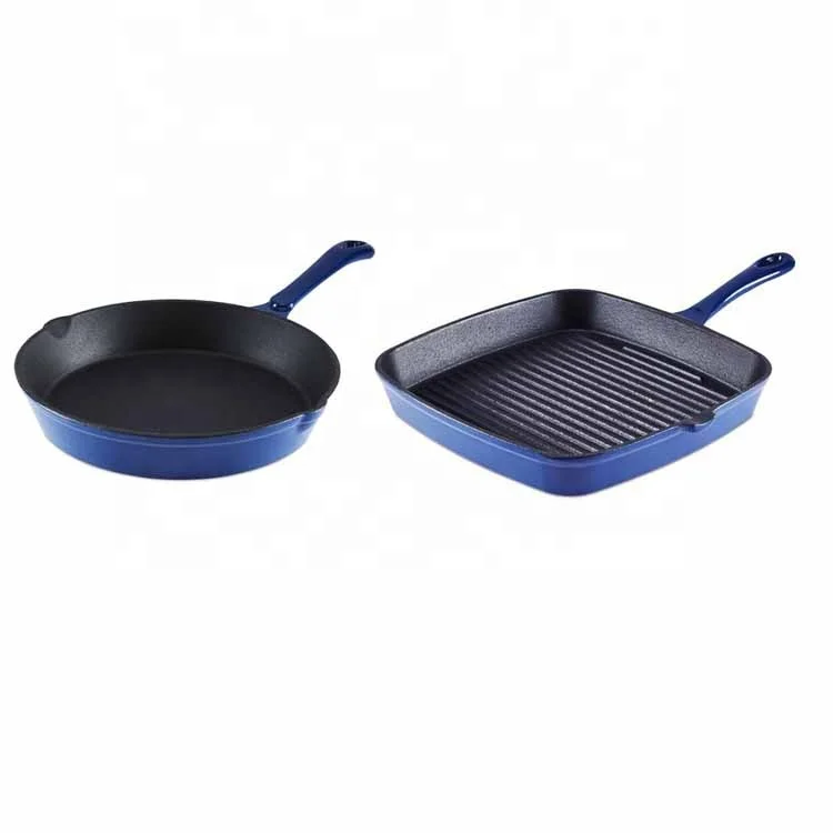 Induction Cooker Premium 6 pcs Enamel Cast Iron Cookware Sets Casserole With Grill Pan