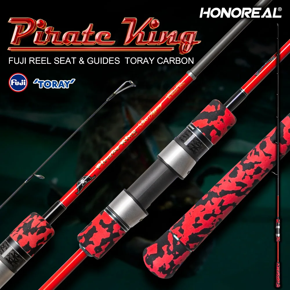 HONOREAL Pirate King Factory OEM FUJI Guide Rod Inshore Offshore Saltwater Slow Pitch Jigging Rod 1.96m