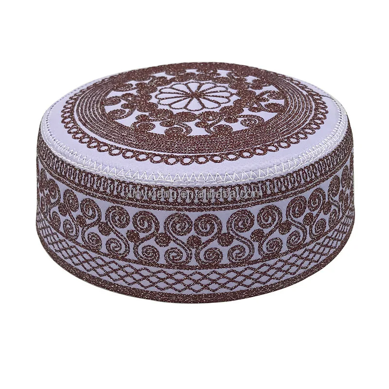 Factory Wholesale Men Muslim Prayer Kufi Hat Prayer Headwear Cap Islamic Beanie Skull Cap Embroidery Kofia Topi Sun Hats