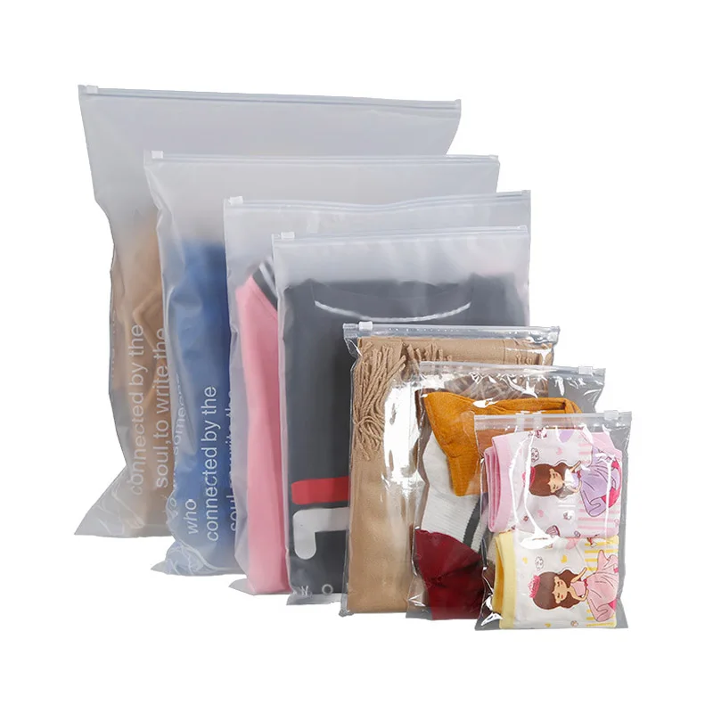 China Manufacture bags supplier plastic clothing bikini underwear packing bags custom logo printing Frosted zipper lock bags