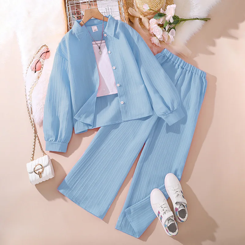 Wholesale Children Clothing Boutique Summer Girl Teenage 10 Year 2 Piece Sets Kids Girls Clothing 10 To 12 Years Old A1330