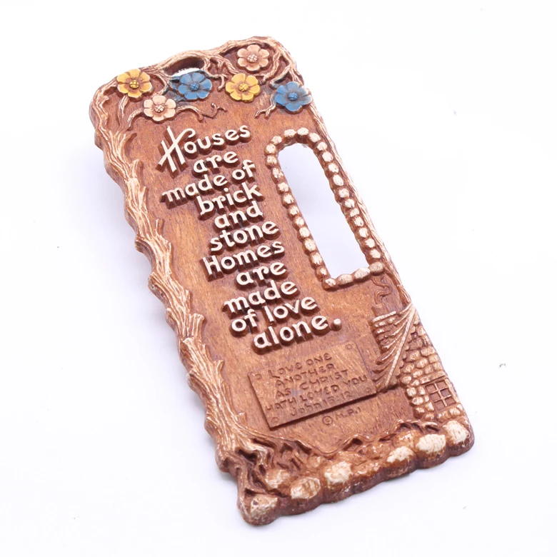 Houses are made of brick and stone Factory cheap custom creative inspirational words resin wall plate spirits home 3d WALL DECOR