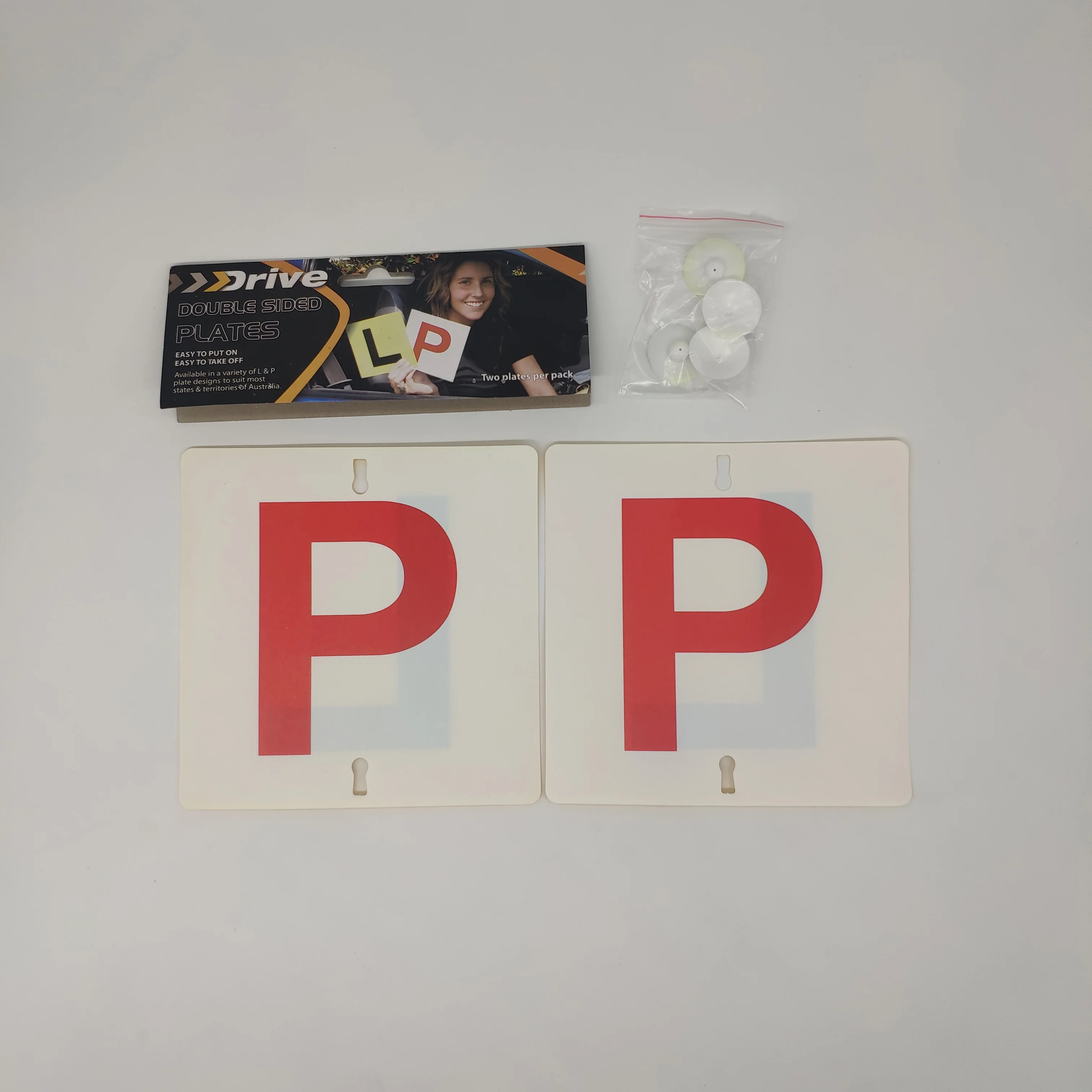 PVC LP plates 2 packs, learner plates extra strong stick on car for new learner drivers double sides