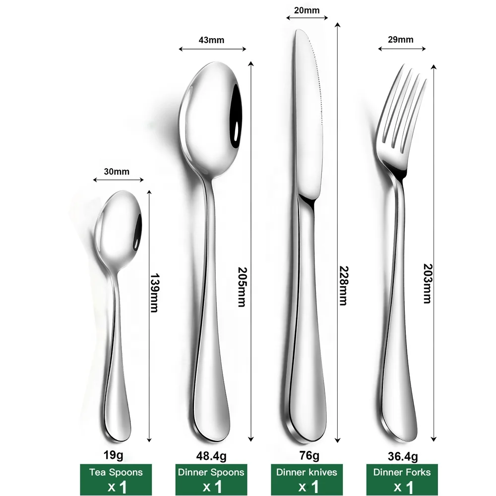 Silverware Posate Set Cuttlery Set Fork Spoon Knives Iso9001stainless Steel China Best Seller Restaurant Metal Minimalist Silver