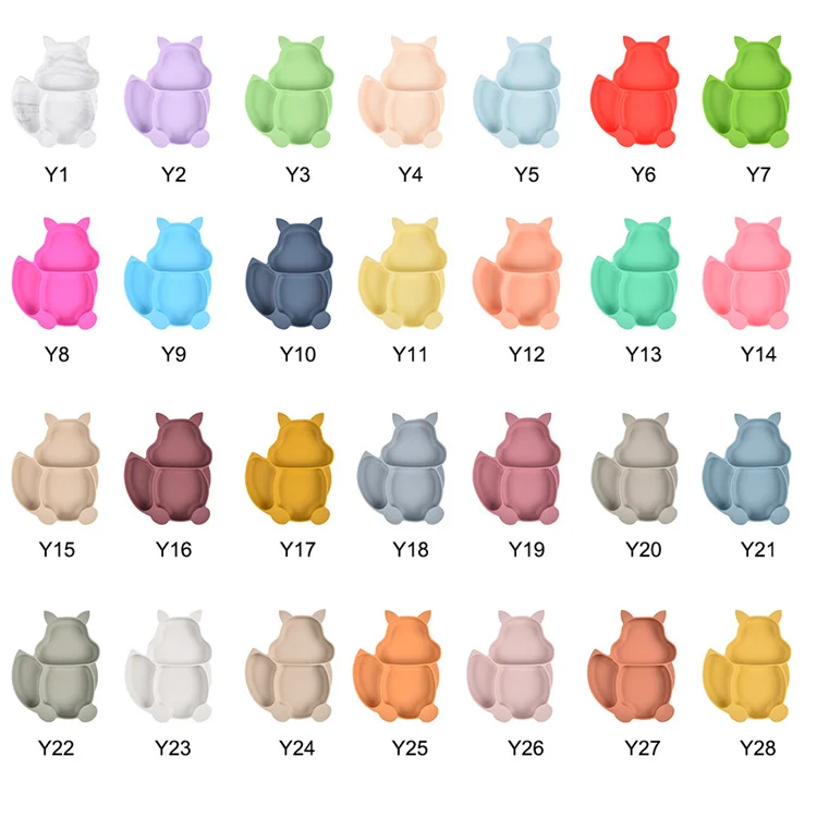 Baby Feeding Suction Squiral Feeding Set Suction Divided Plate Waterproof Cute Silicone Baby Bibs Cup Bowl Baby Tableware