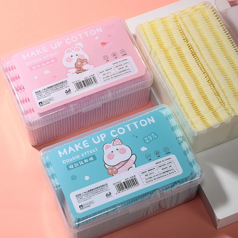 Wholesale 100pcs 3-Layer Disposable Cotton Facial Pads Colorful OEM Box B361-363 for Cosmetic Remover Boxed Facial Cotton Pad