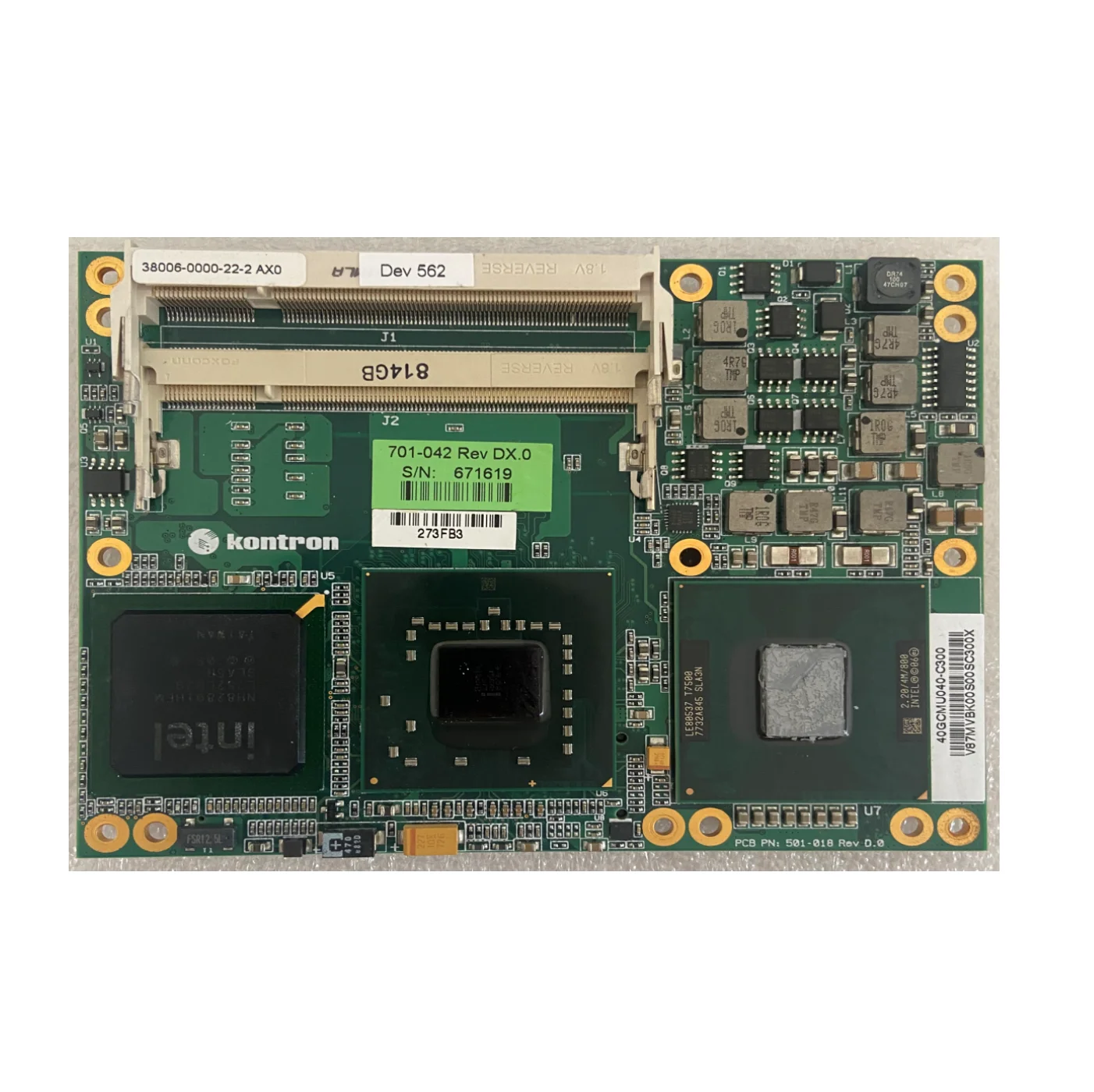 38006 Kontron ETX-MC 38006-0000-22-2 100 tested Dev 562 701-042  501-018 Rev D.0